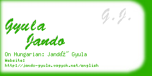 gyula jando business card